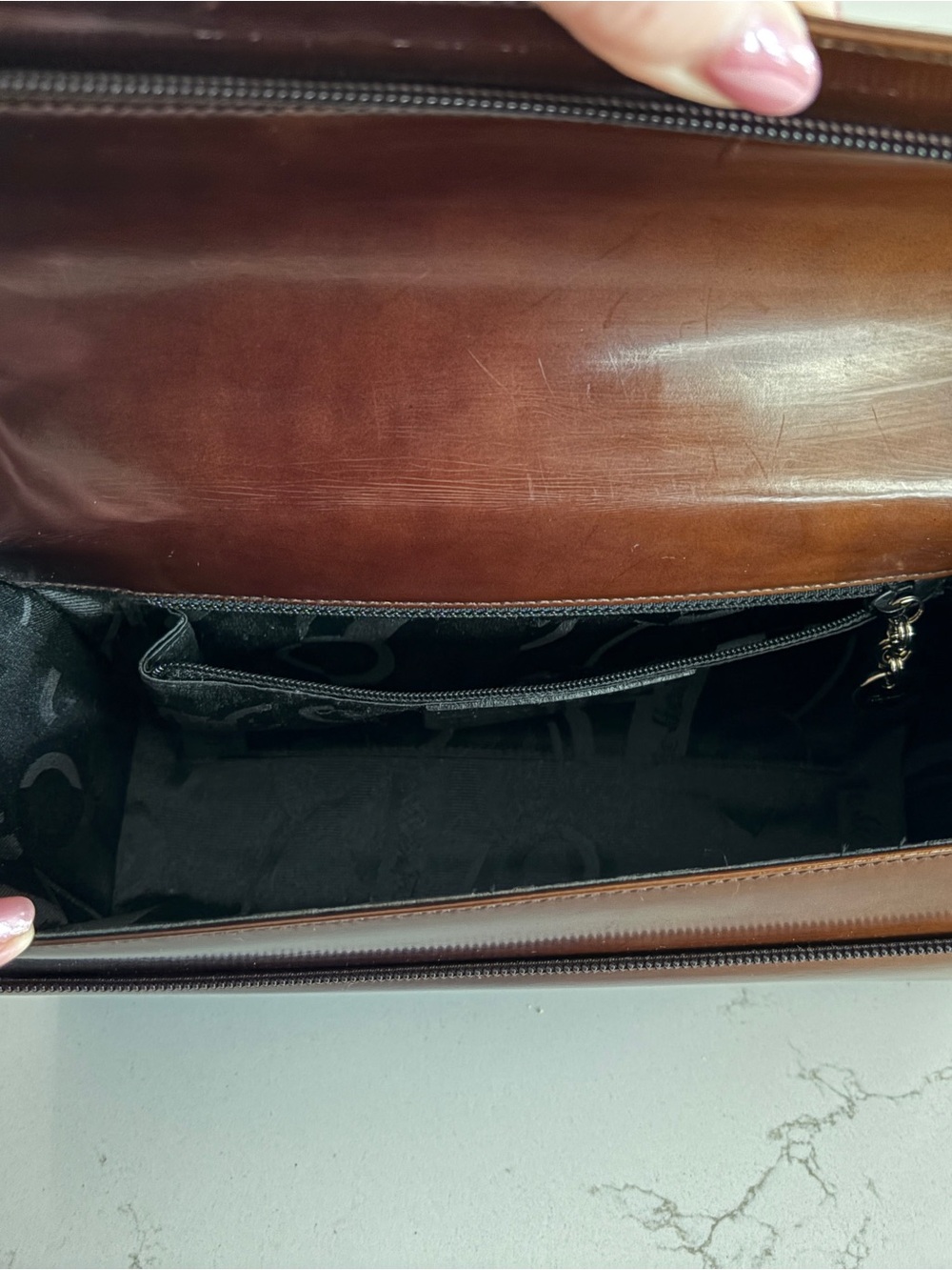Vintage Salvatore Ferragamo Brown Ombré Leather Shoulder Bag - Picture 8 of 9